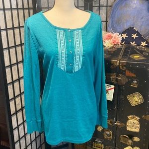 Eddie Bauer Embroidery Henley Shirt